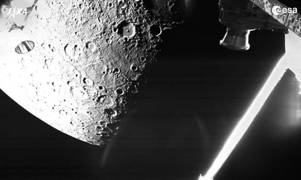 Hình ảnh của Sao Thủy được chụp bởi tàu vũ trụ BepiColombo khi nó bay qua hành tinh này ngày 1/10. (Ảnh: European Space Agency/AFP/Getty Images).