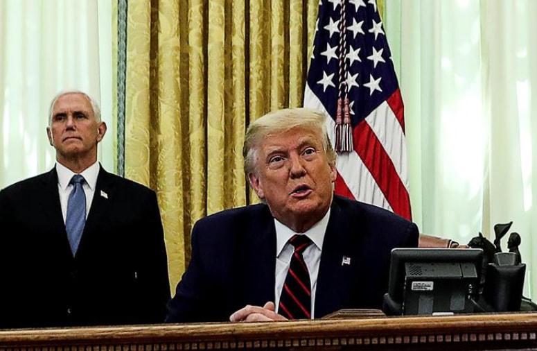 Tổng thống Donald Trump, Phó Tổng thống Mike Pence tại Nhà Trắng. Ảnh: Reuters.