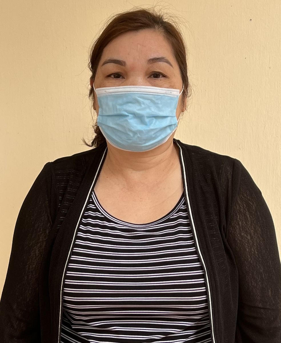 Bà Bùi Thị Lành tại cơ quan điều tra.