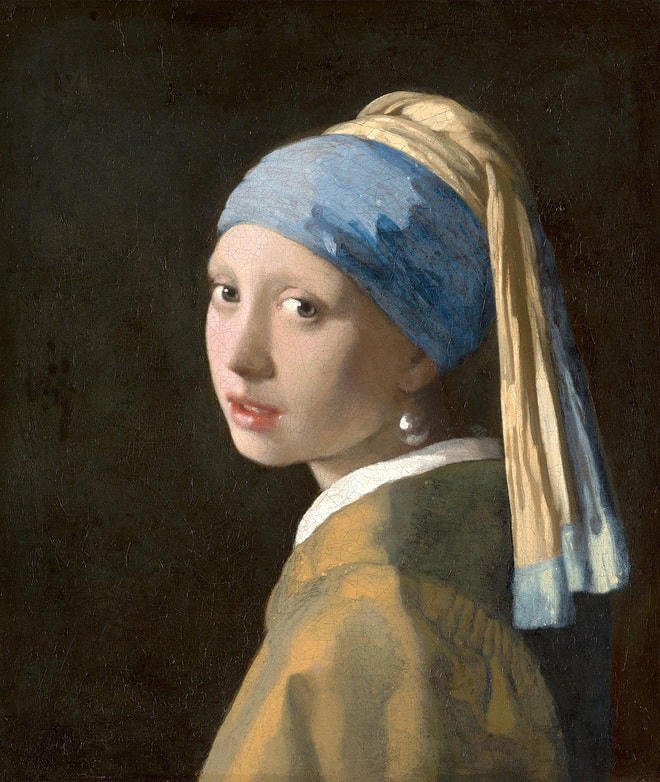 Danh họa Hà Lan Johannes Vermeer và bức "Cô gái đeo khuyên tai ngọc trai", thực hiện năm 1665.  