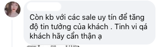 Một thành viên bình luận về tài khoản Facebook "ảo" đã gửi tin nhắn "chào hàng" chị T.T.V. Ảnh: NVCC.