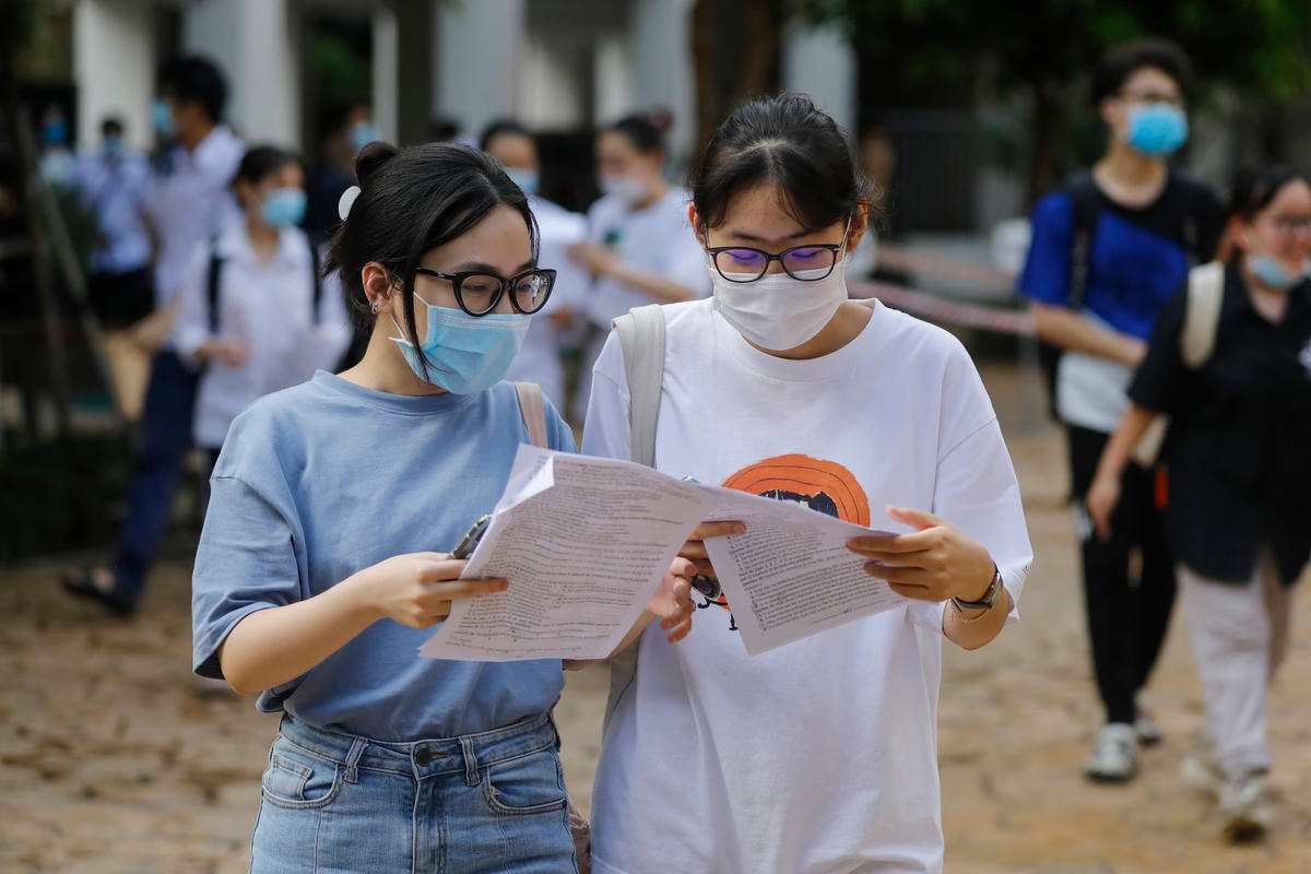 Thí sinh dự thi tốt nghiệp THPT đợt 1 năm 2021. Ảnh: Phạm Quang Vinh.