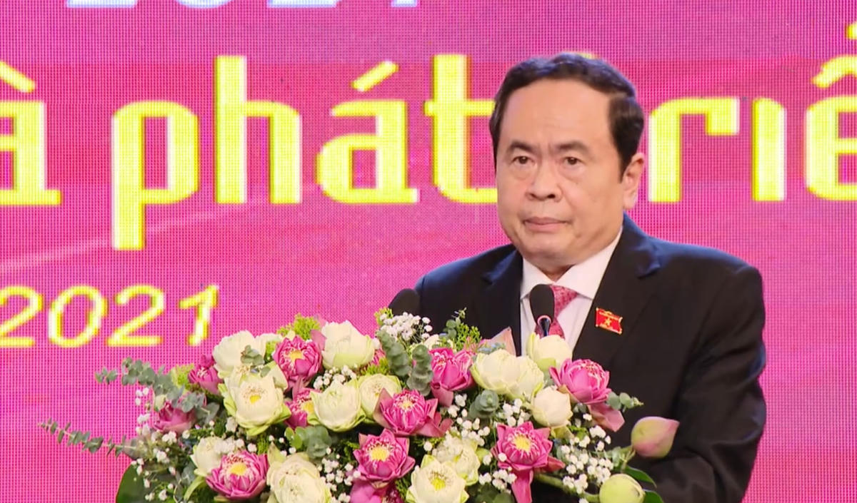 Ông Trần Thanh Mẫn, Ủy viên Bộ Chính trị, Phó Chủ tịch Thường trực Quốc hội phát biểu tại hội thảo.