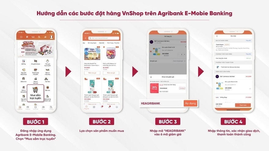 Giảm giá siêu cấp, sắm đồ cực chất ngay trên ứng dụng Agribank E-Mobile Banking