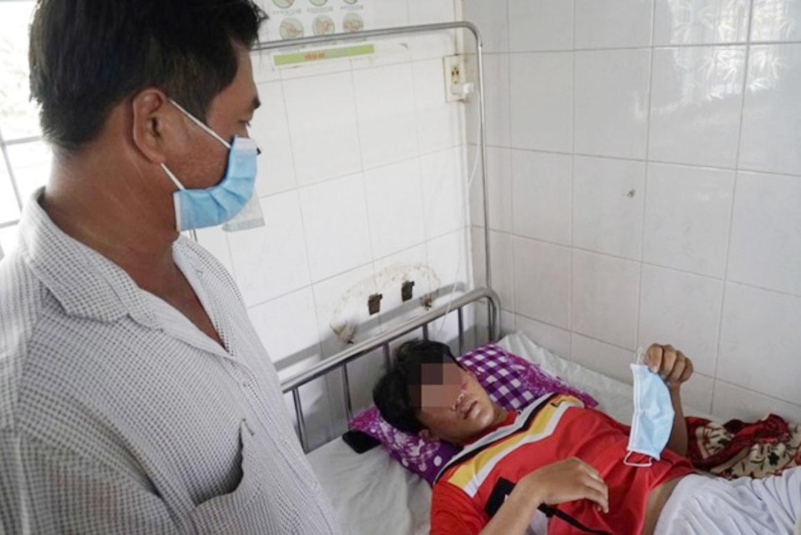 Em L.V.K. tại bệnh viện.