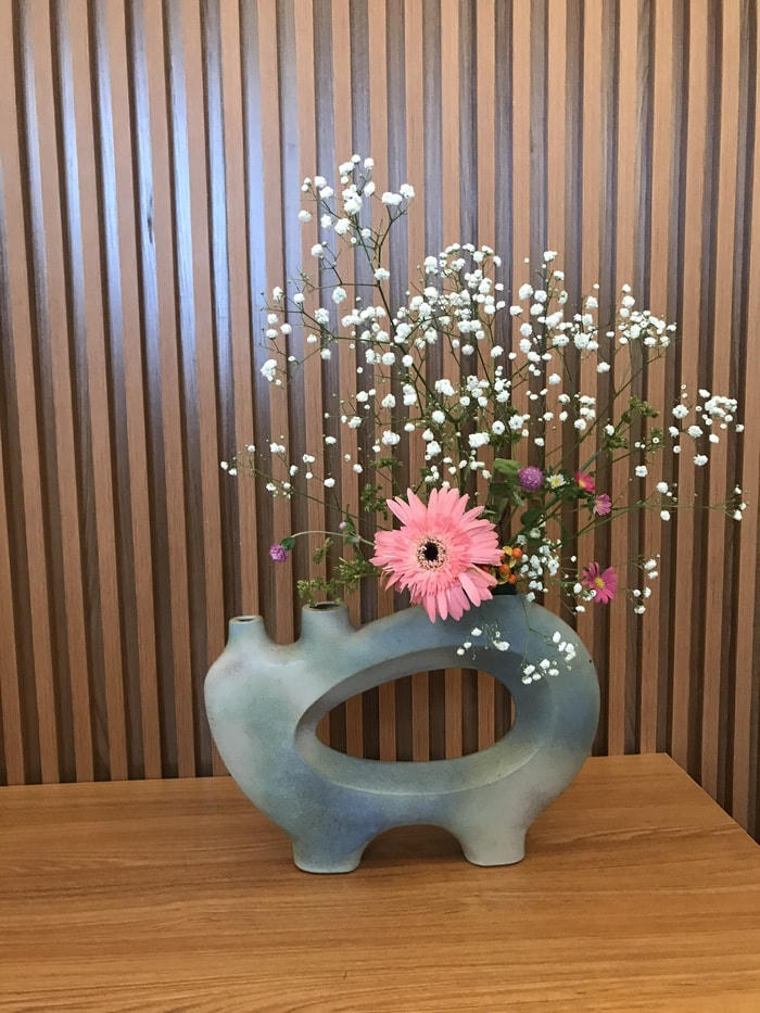 Một mẫu Ikebana được trưng bày tại Bảo tàng Phụ nữ Việt Nam.