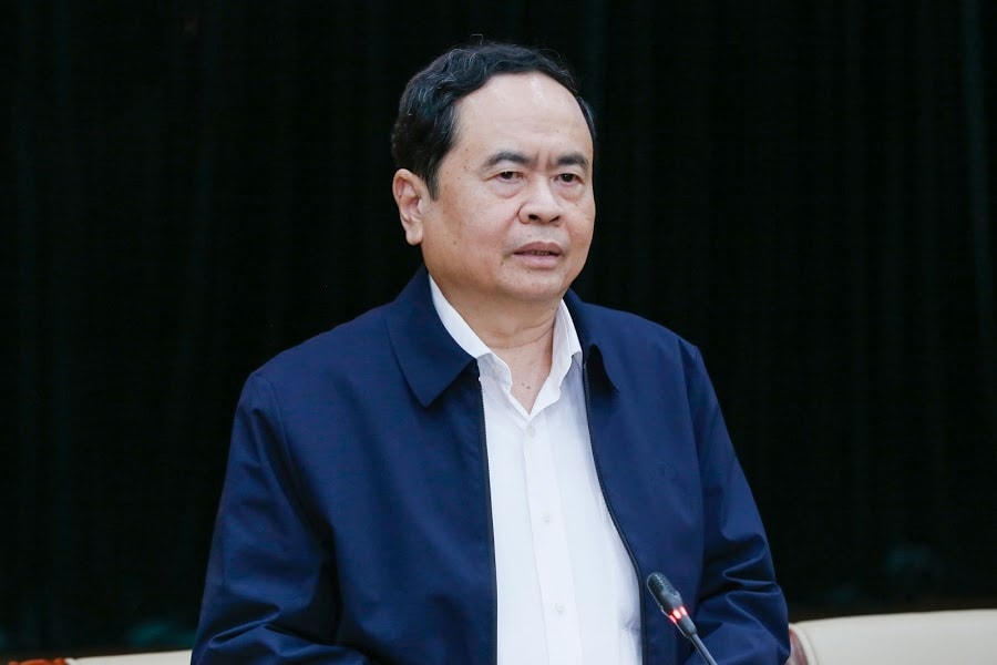 Chủ tịch UBTƯ MTTQ Việt Nam Trần Thanh Mẫn phát biểu tại Hội nghị.