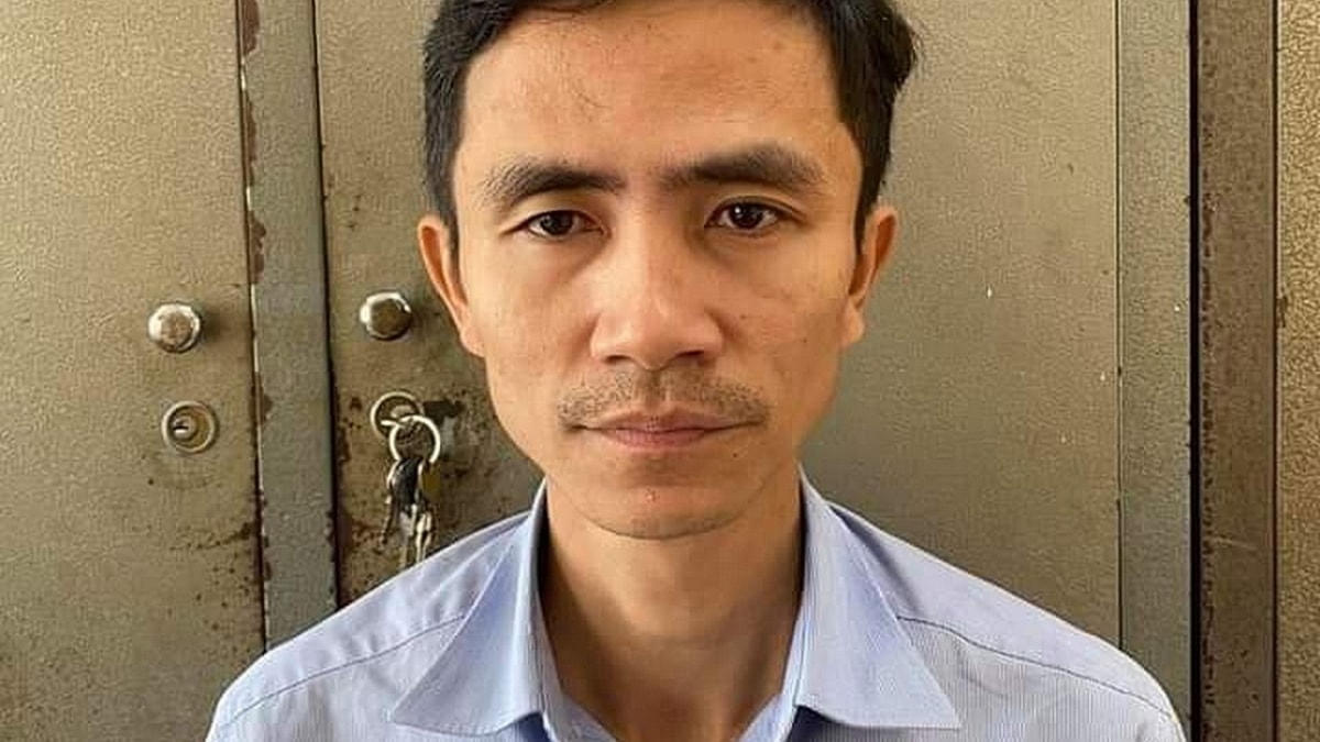 Trần Thế Anh tại cơ quan điều tra.  