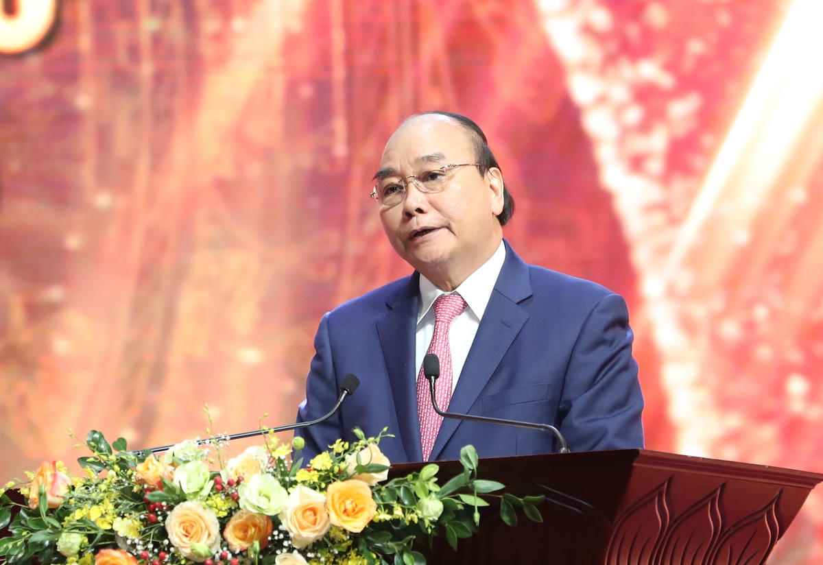 Chủ tịch nước Nguyễn Xuân Phúc phát biểu tại Lễ trao giải.