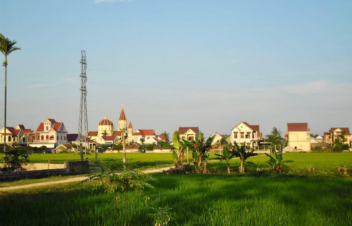 Một góc xã Đô Thành nhìn từ xa.