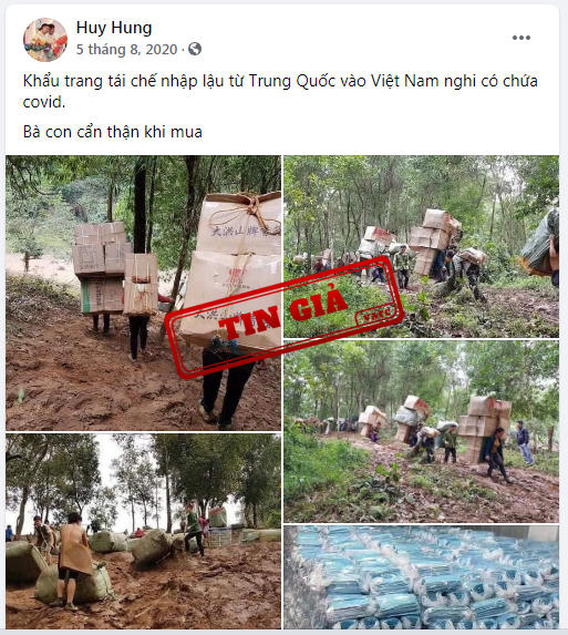Thông tin giả mạo liên quan đến dịch Covid-19 được chia sẻ trên Facebook. 