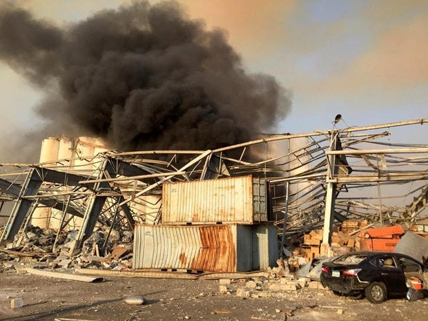 Khung cảnh vụ nổ tại Beirut. (Ảnh: Reuters).