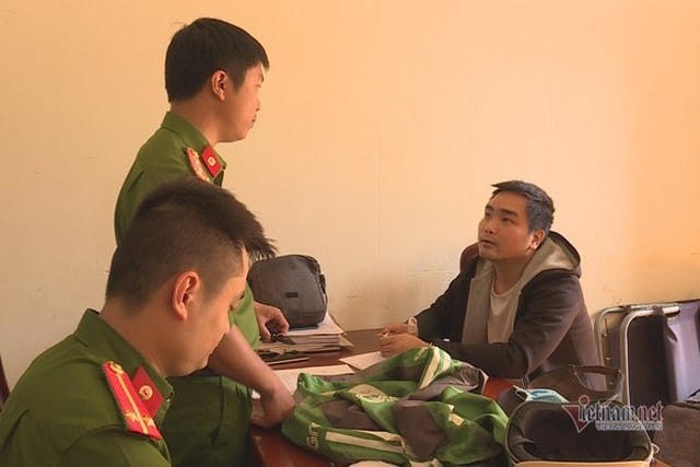 Bị can Long Thanh Tú thời điểm bị công an bắt giữ.