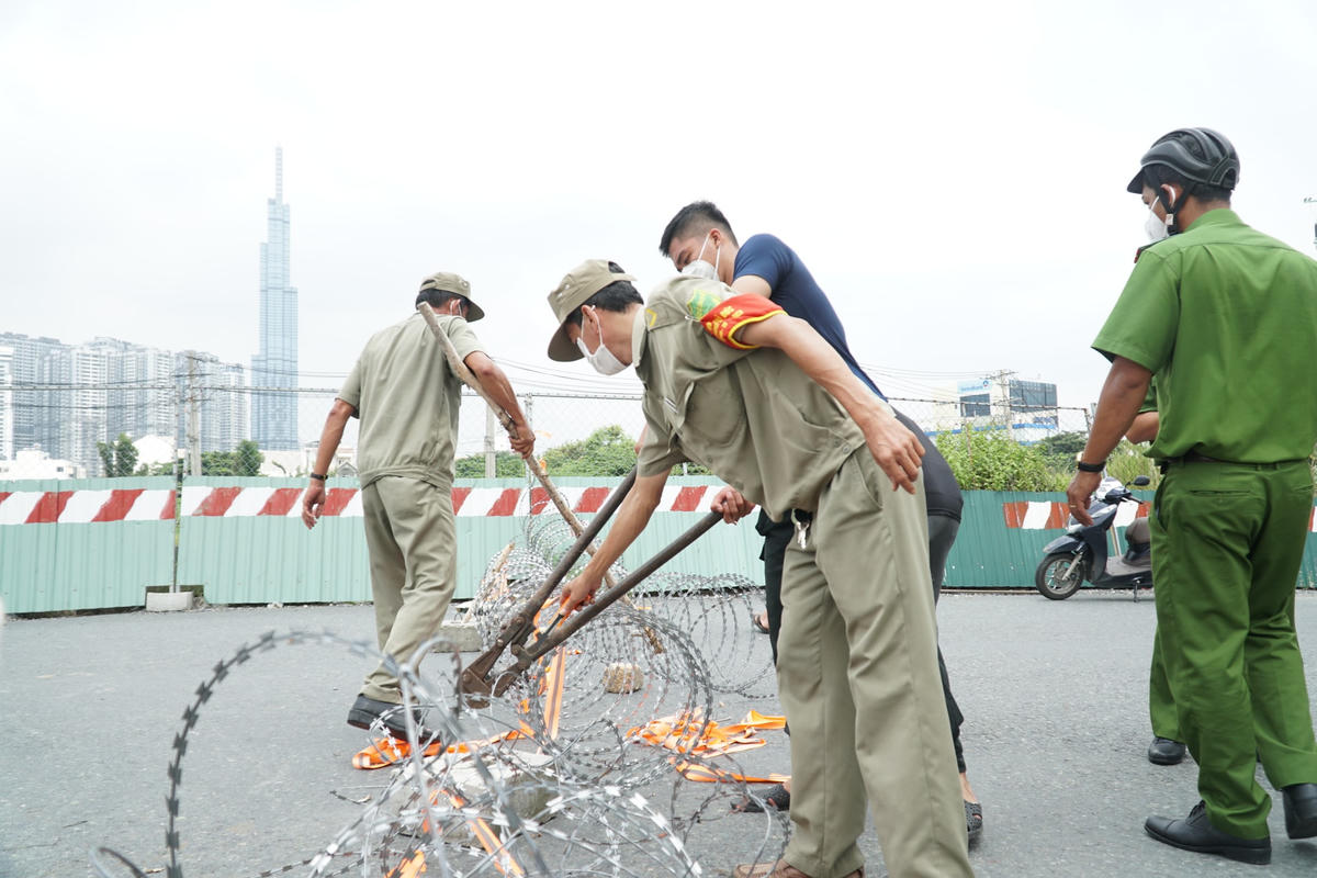 Rào chắn tại một số nơi trên phường An Khánh, TP Thủ Đức đã được tháo dỡ.