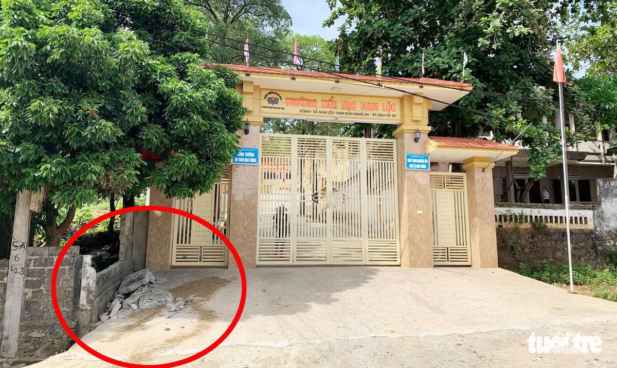 Trường tiểu học Nam Lộc, huyện Nam Đàn, Nghệ An - nơi xảy ra sự việc. Ảnh: Tuổi trẻ.