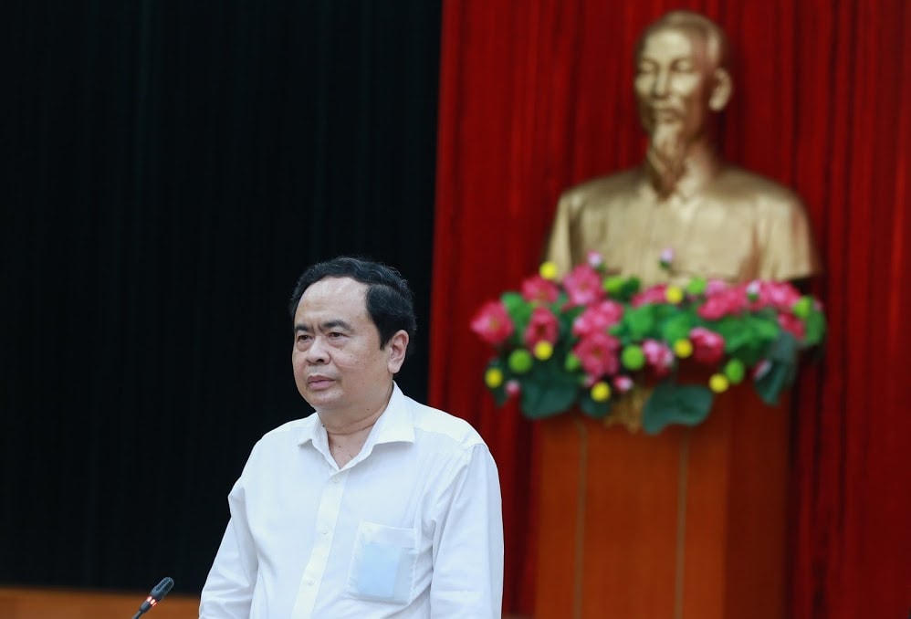Chủ tịch Trần Thanh Mẫn phát biểu tại Hội nghị.