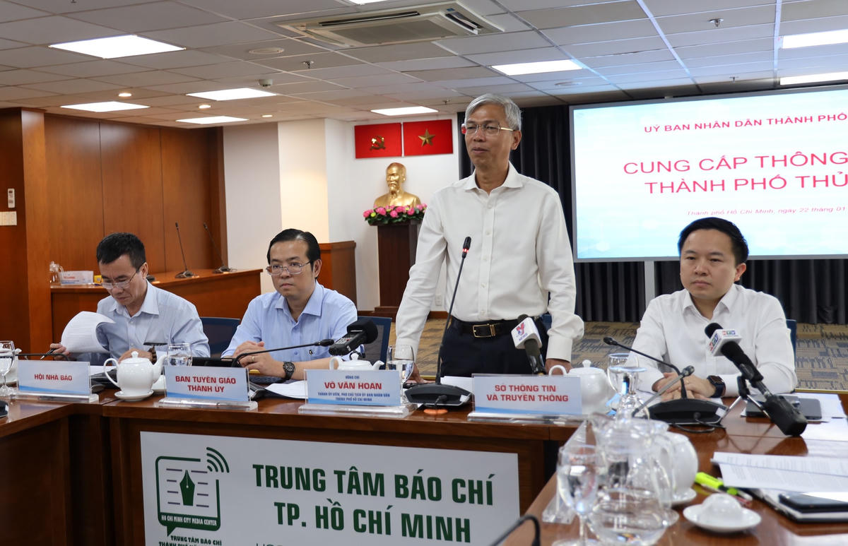 Quang cảnh họp báo cung cấp thông tin về bộ máy nhân sự chủ chốt của TP Thủ Đức ngày 22.1