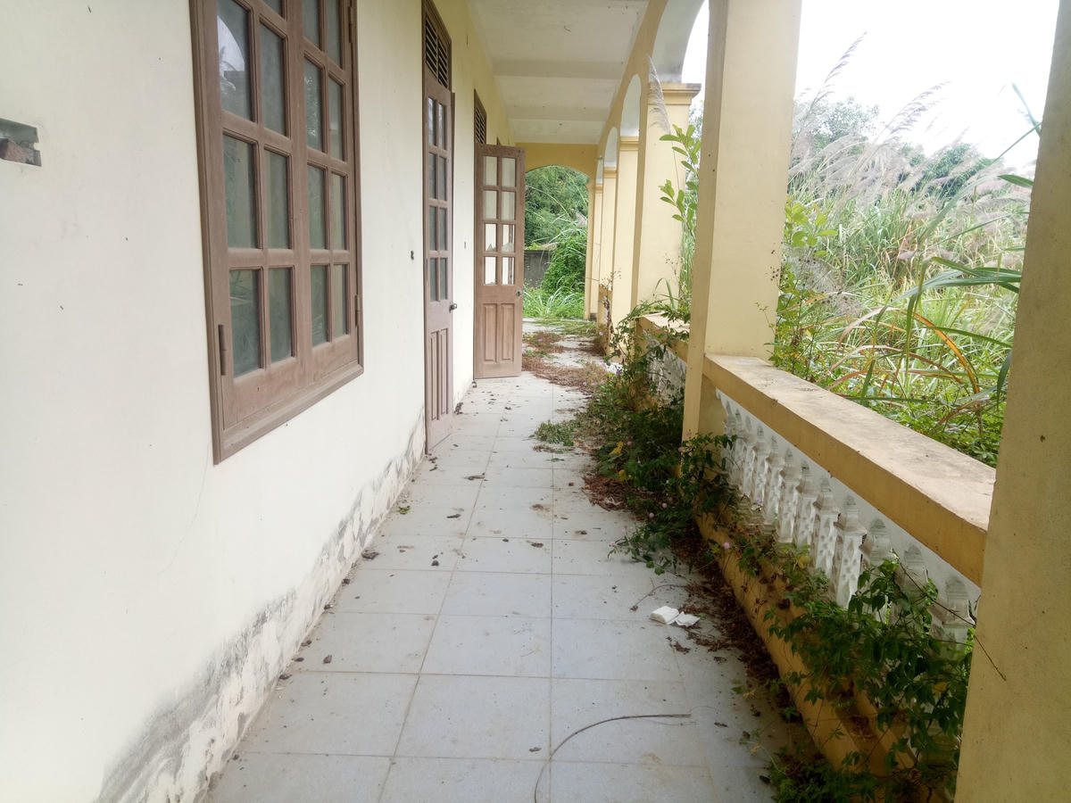 Sau 6 năm nằm “đắp chiếu”, công trình bị hoang hóa trầm trọng. Từ lối vào cho đến bên trong công trình đều um tùm màu cỏ dại.
