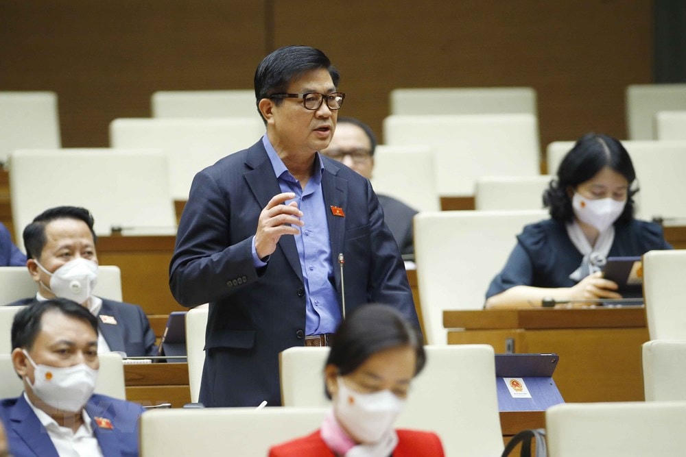 Đại biểu Quốc hội tỉnh Khánh Hoà Đỗ Ngọc Thịnh phát biểu ý kiến. (Ảnh: Doãn Tấn/TTXVN).