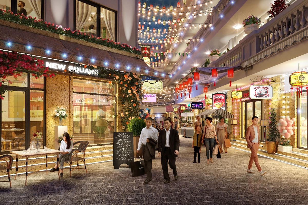 Hệ thống Shop thương mại Luxury còn có dãy hành lang chung ngoài trời kết nối giữa các tầng, thang máy tiếp cận đến từng tầng giúp khách hàng dễ dàng tiếp cận giao thương, mua sắm, tham quan từ nhiều hướng.