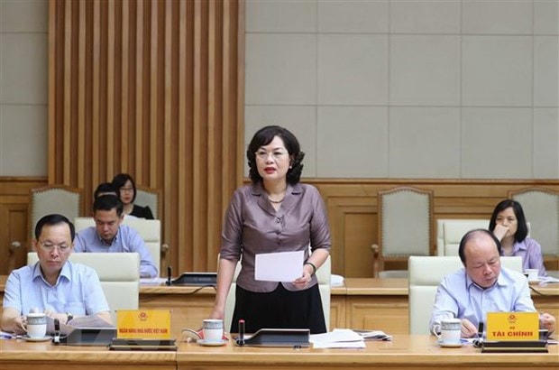 Phó Thống đốc Ngân hàng Nhà nước Nguyễn Thị Hồng phát biểu phát biểu. (Ảnh: Thống Nhất/TTXVN).