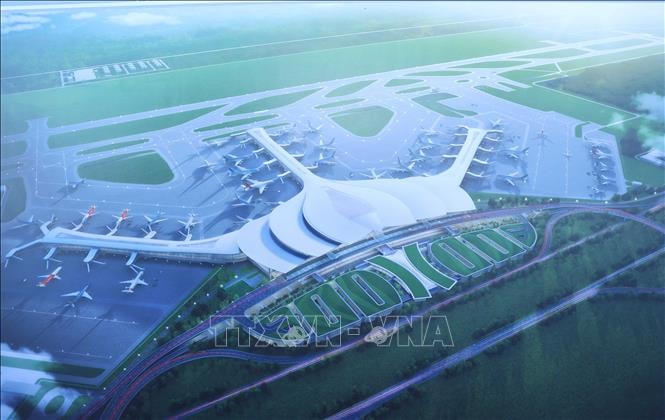 Sơ đồ Dự án đầu tư xây dựng Cảng hàng không quốc tế Long Thành giai đoạn 1. Ảnh: Thống Nhất/TTXVN.