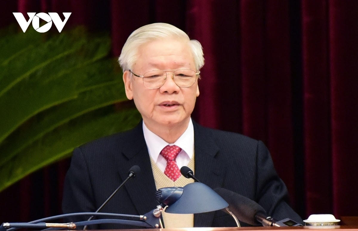 Tổng Bí thư, Chủ tịch nước Nguyễn Phú Trọng phát biểu khai mạc Hội nghị Trung ương 15.  