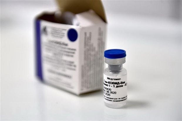 Vaccine Sputnik V ngừa Covid-19 được giới thiệu tại Moskva, Nga. (Ảnh: AFP/TTXVN).