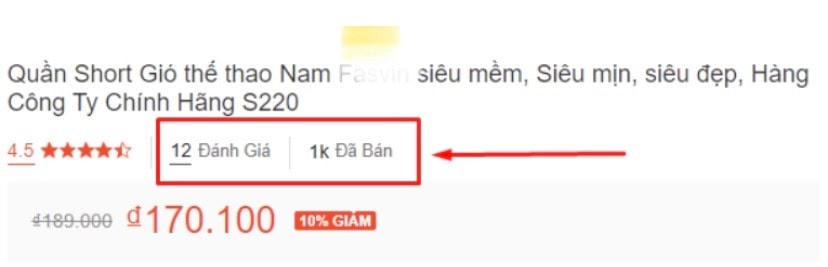 Sản phẩm có lượng đánh giá thấp nhưng số lượng bán ra rất cao. (Nguồn: Sưu tầm).