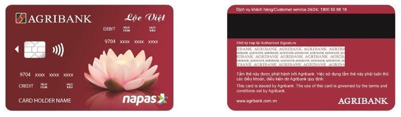Mặt trước và mặt sau của thẻ Lộc Việt.