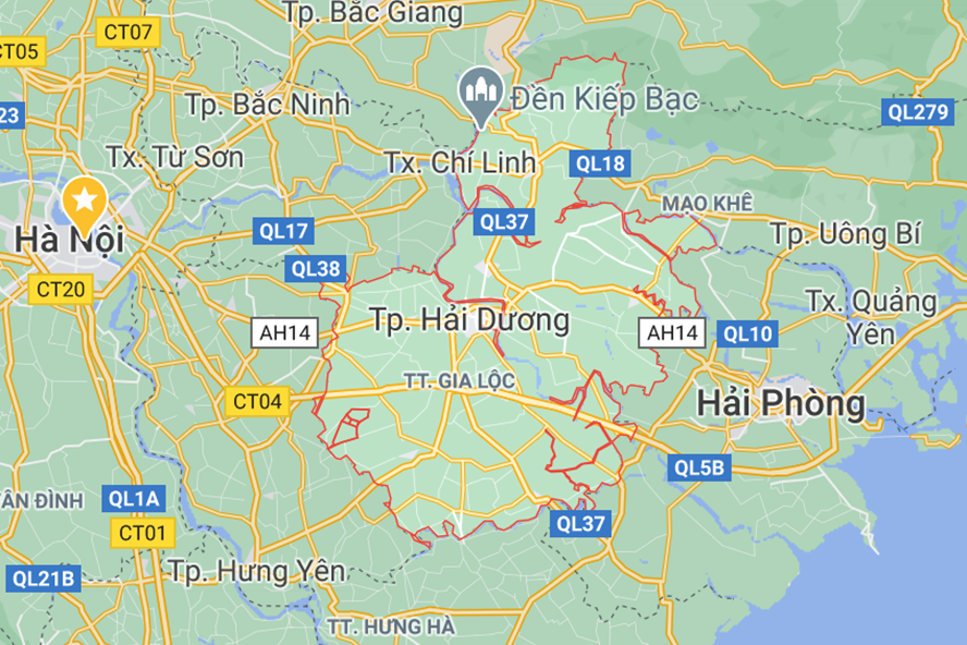 Bản đồ Hải Dương và các địa phương tiếp giáp.