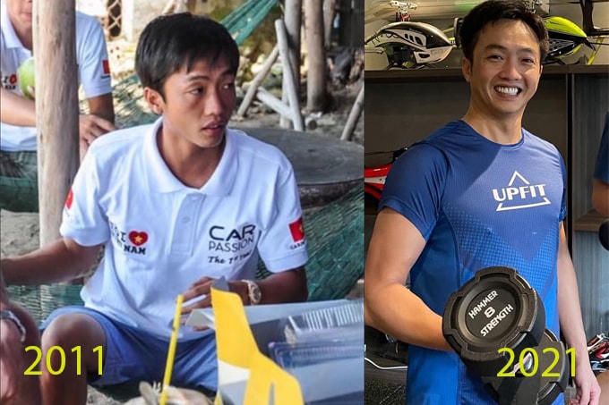 Cường Đôla chứng minh chỉ cần cố gắng và chăm chỉ, anh có thể thay đổi tích cực về ngoại hình sau 10 năm. Ở tuổi 39, ông xã của Đàm Thu Trang trông phong độ, vạm vỡ hơn xưa.