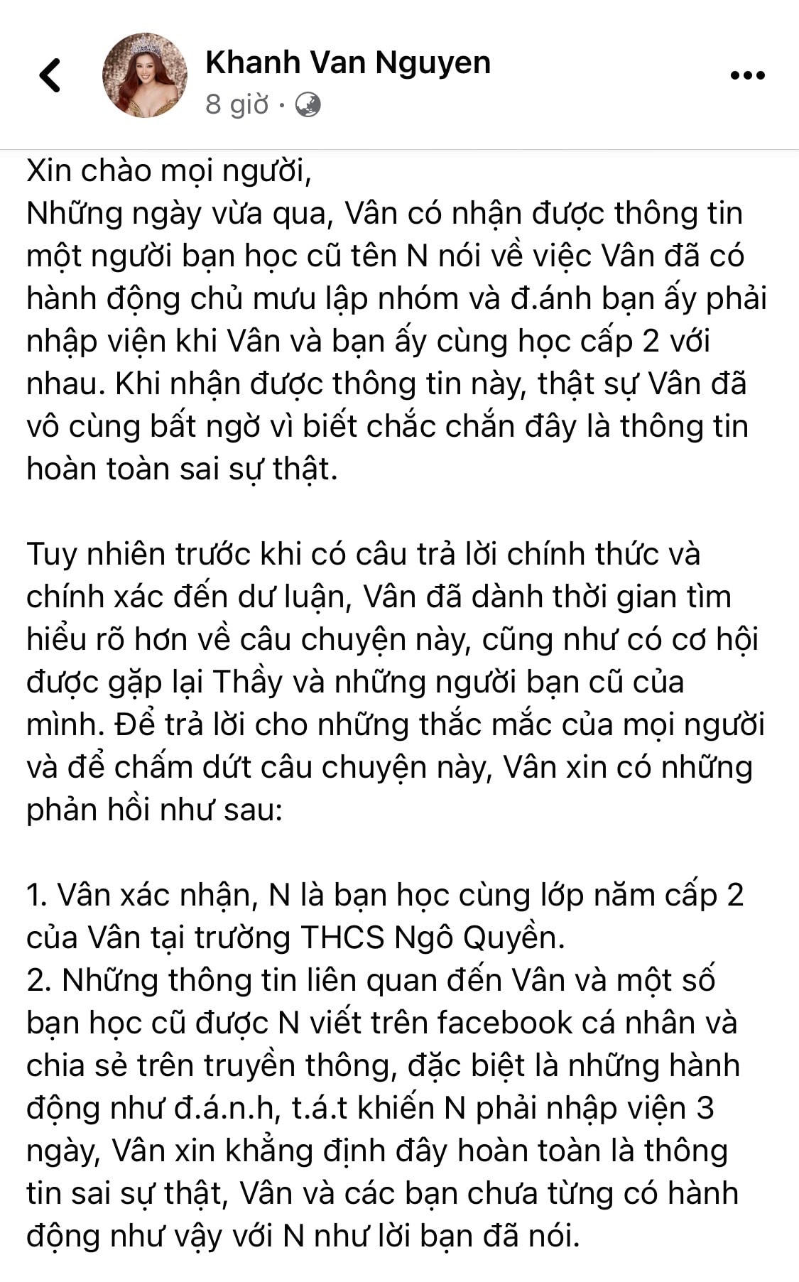 Cô giãi bày tâm tư lên trang Facebook cá nhân. Ảnh:CMH. 