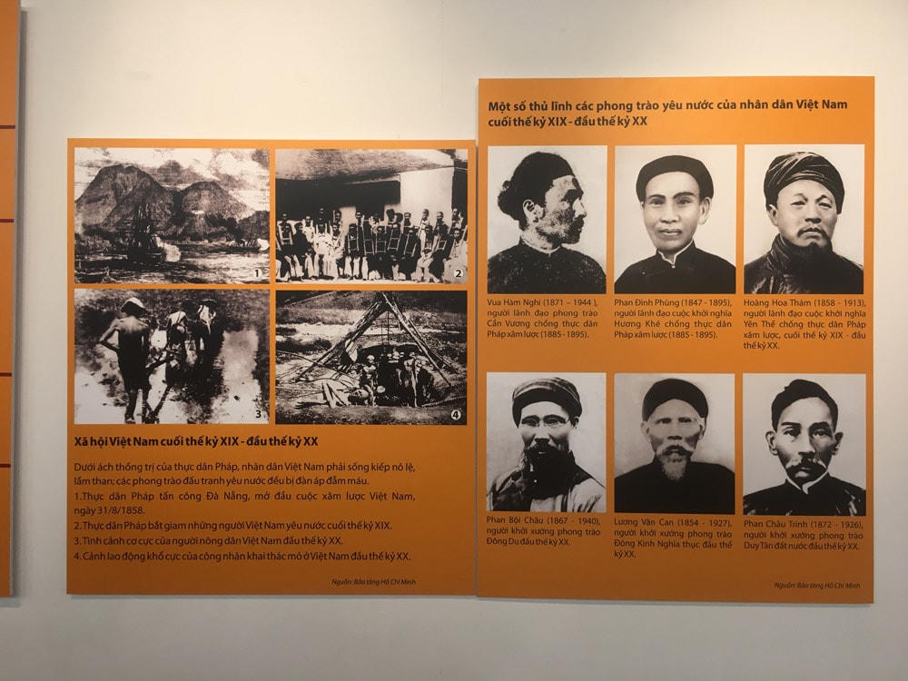 Hình ảnh những chí sĩ và lãnh tụ các phong trào khởi nghĩa trước cách mạng.