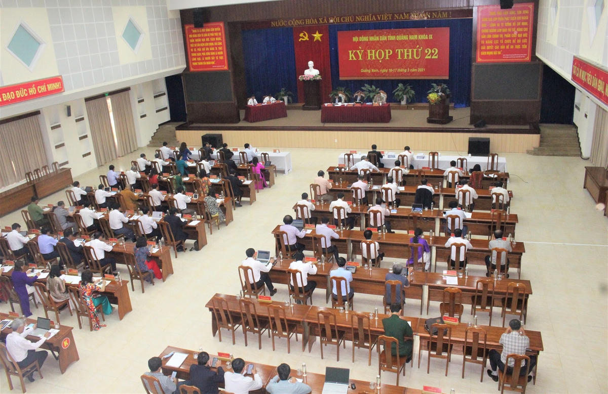 Quang cảnh khai mạc HĐND tỉnh Quảng Nam khóa IX, kỳ họp thứ 22.