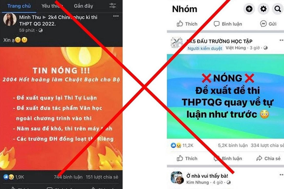 Thông tin thi tốt nghiệp trung học phổ thông năm 2022 theo hình thức tự luận là không chính xác. Nguồn internet