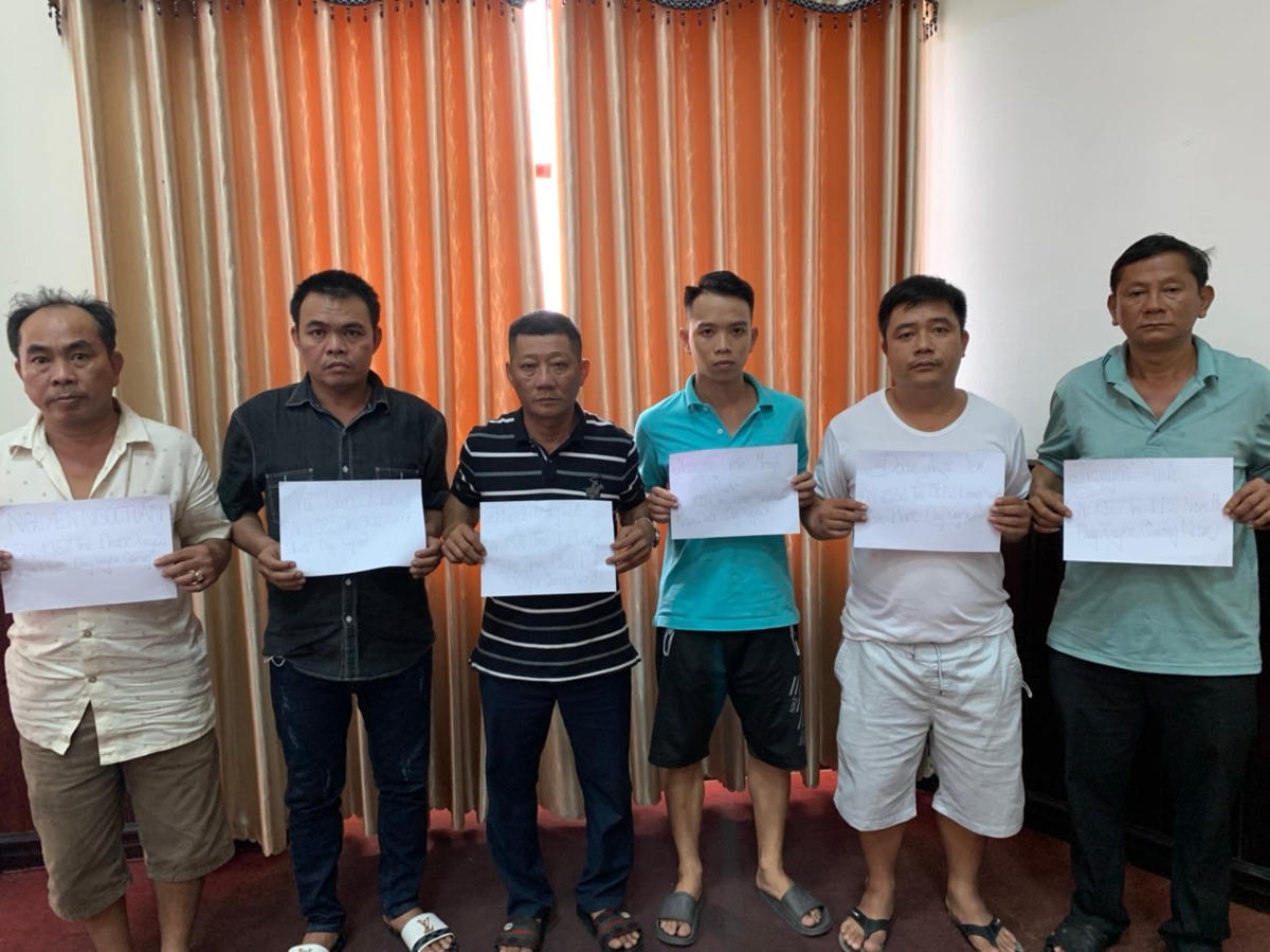 Các đối tượng tại cơ quan điều tra.