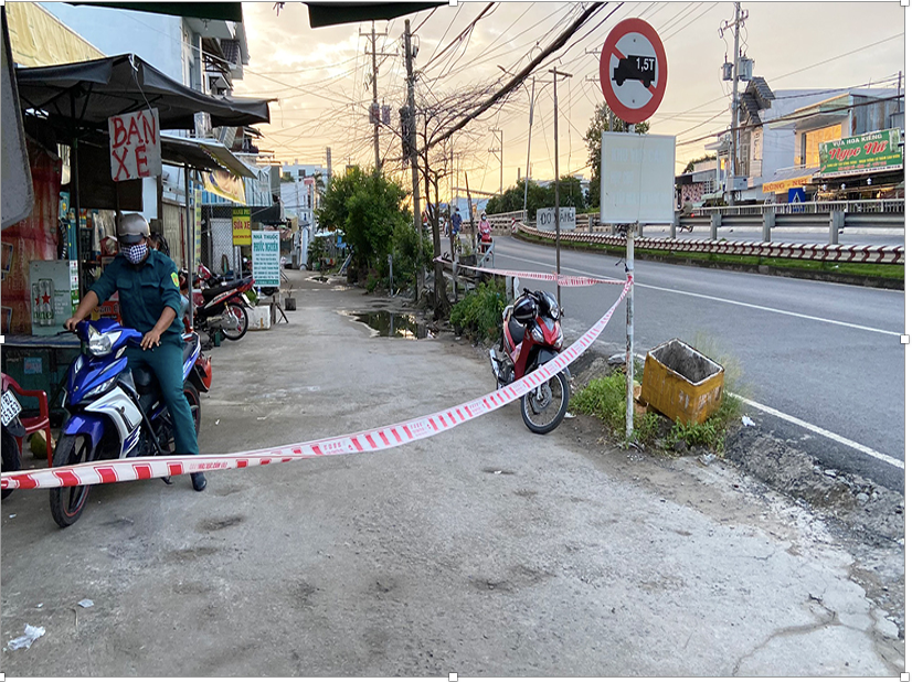 Một khu vực đang bị phong toả