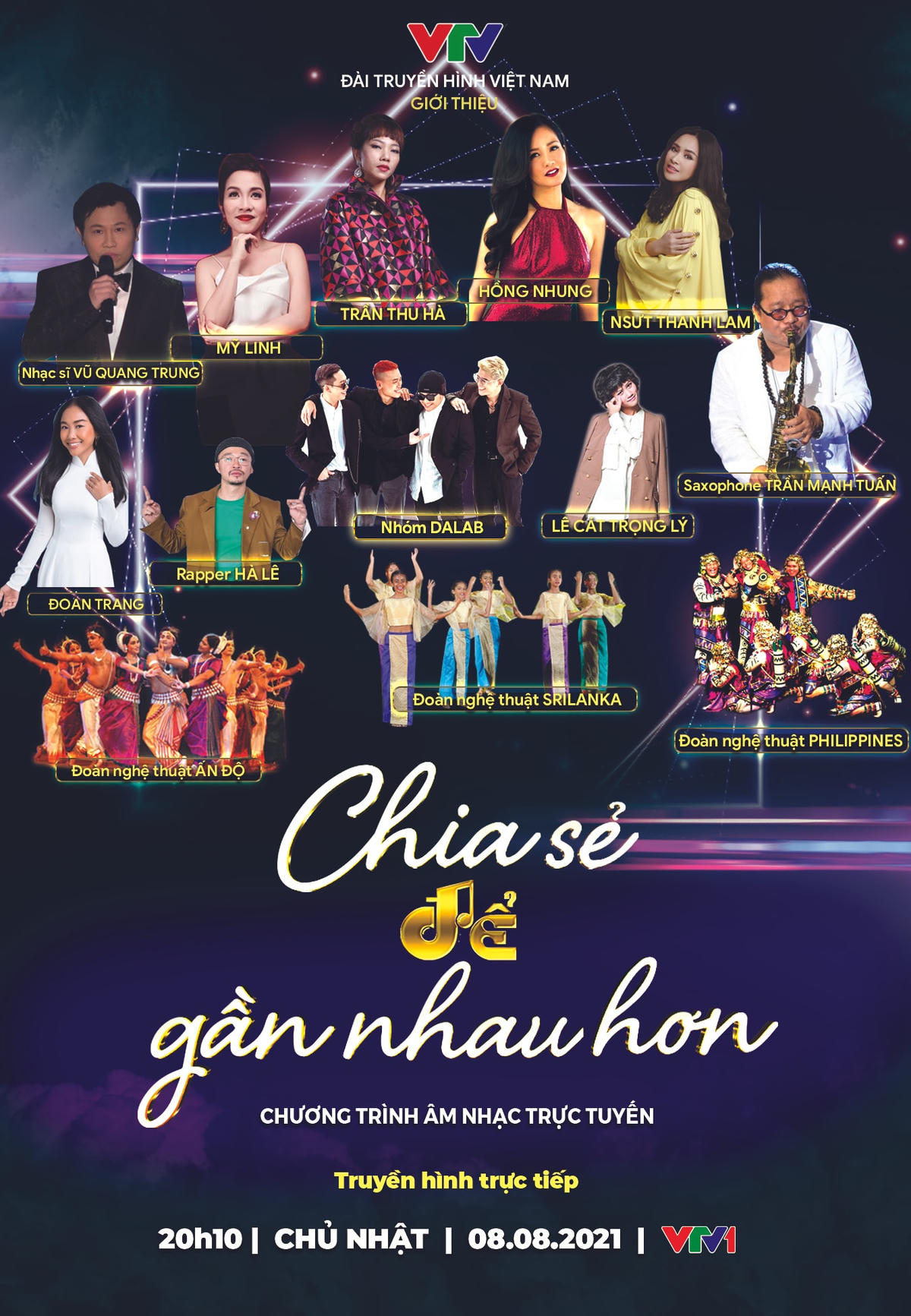 Chương trình "Chia sẻ để gần nhau hơn" sẽ được truyền hình trực tiếp vào 20h ngày 8/8, trên kênh VTV1.