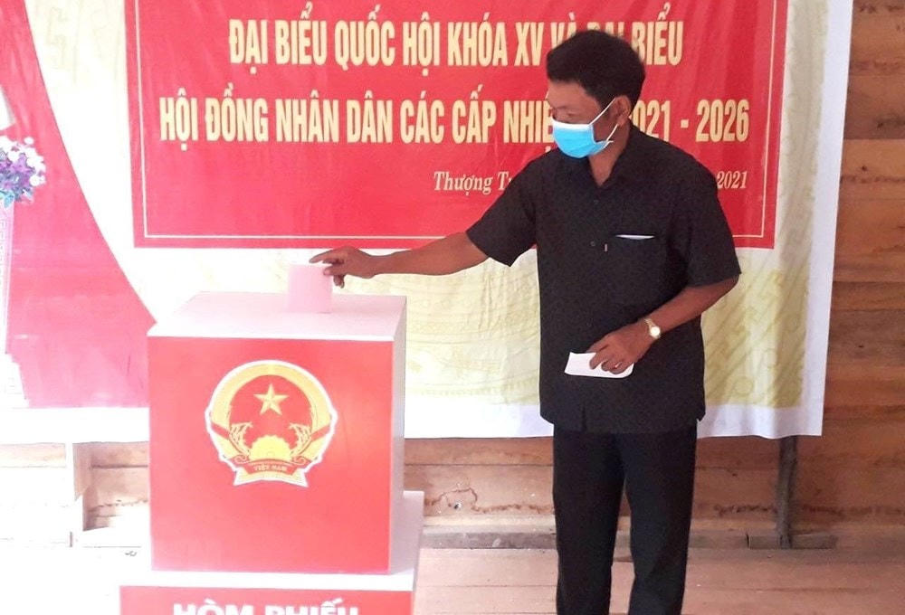 Bầu cử sớm ở khu vực biên giới, miền núi tỉnh Quảng Bình.(Ảnh: Võ Dung/TTXVN).