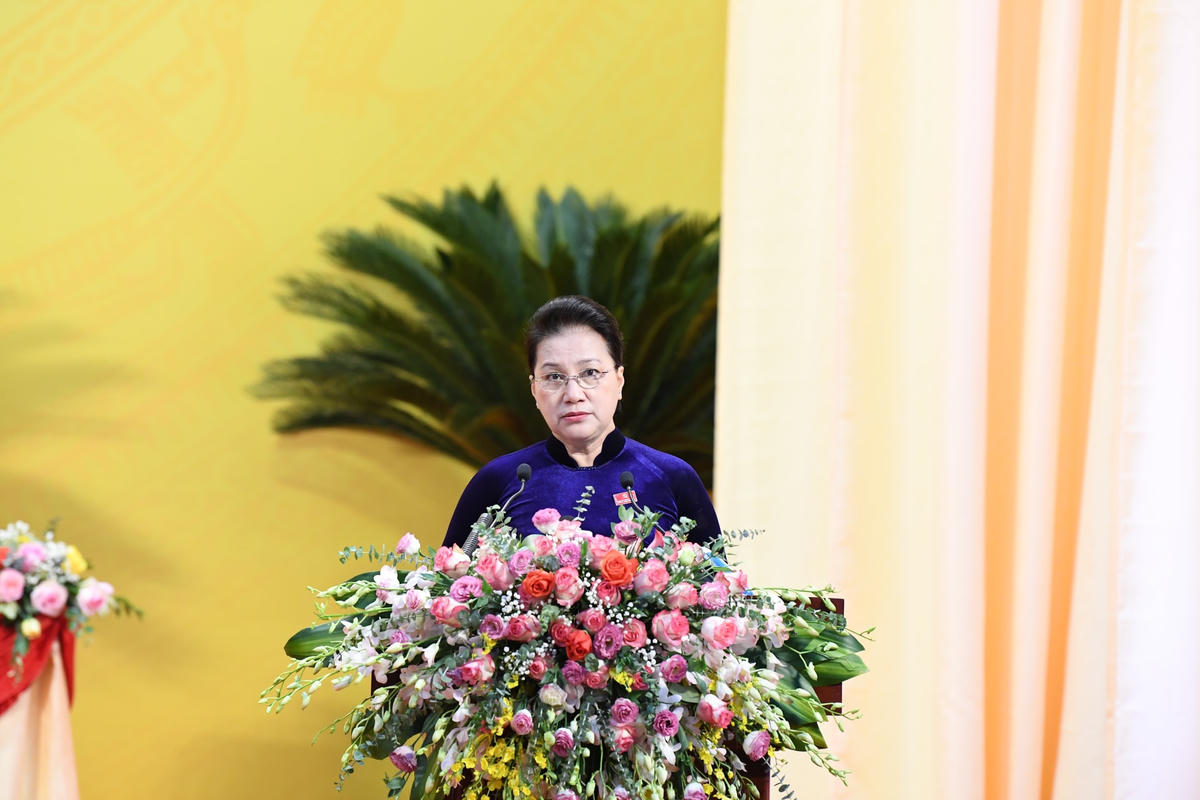 Chủ tịch Quốc hội Nguyễn Thị Kim Ngân phát biểu chỉ đạo Đại hội.