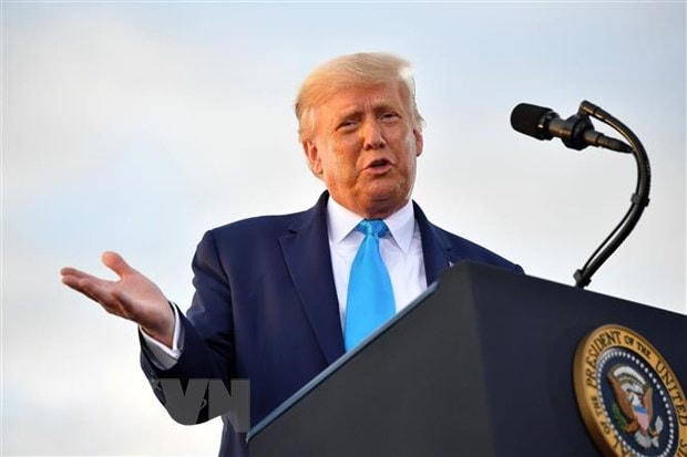 Tổng thống Mỹ Donald Trump phát biểu tại cuộc vận động tranh cử ở Latrobe, bang Pennsylvania ngày 3/9/2020. (Ảnh: AFP/TTXVN).