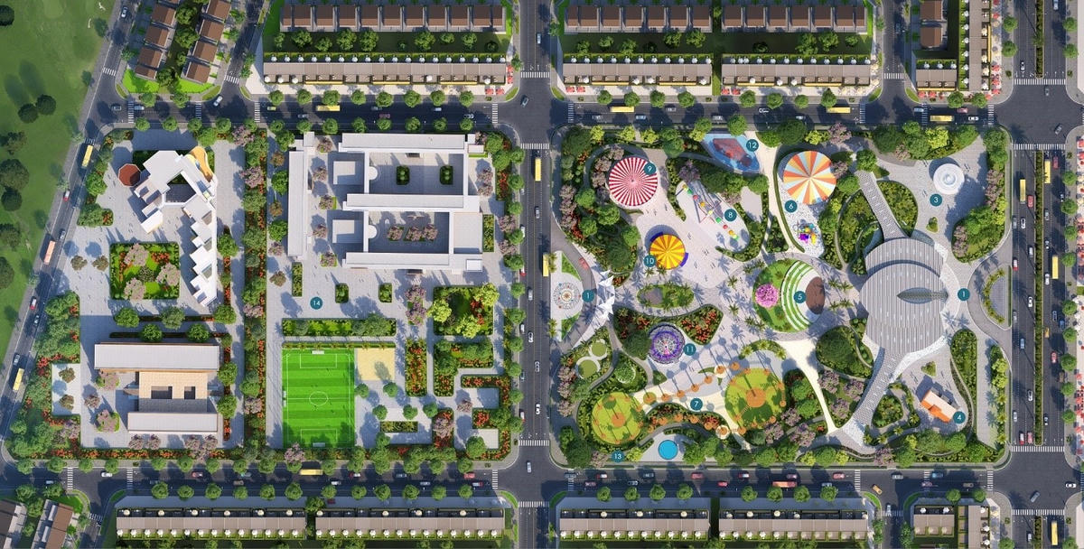 Gem Sky World dành nhiều diện tích cho công viên và tiện ích phục vụ cư dân  