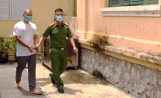 Đối tượng Lâm tại cơ quan Công an.