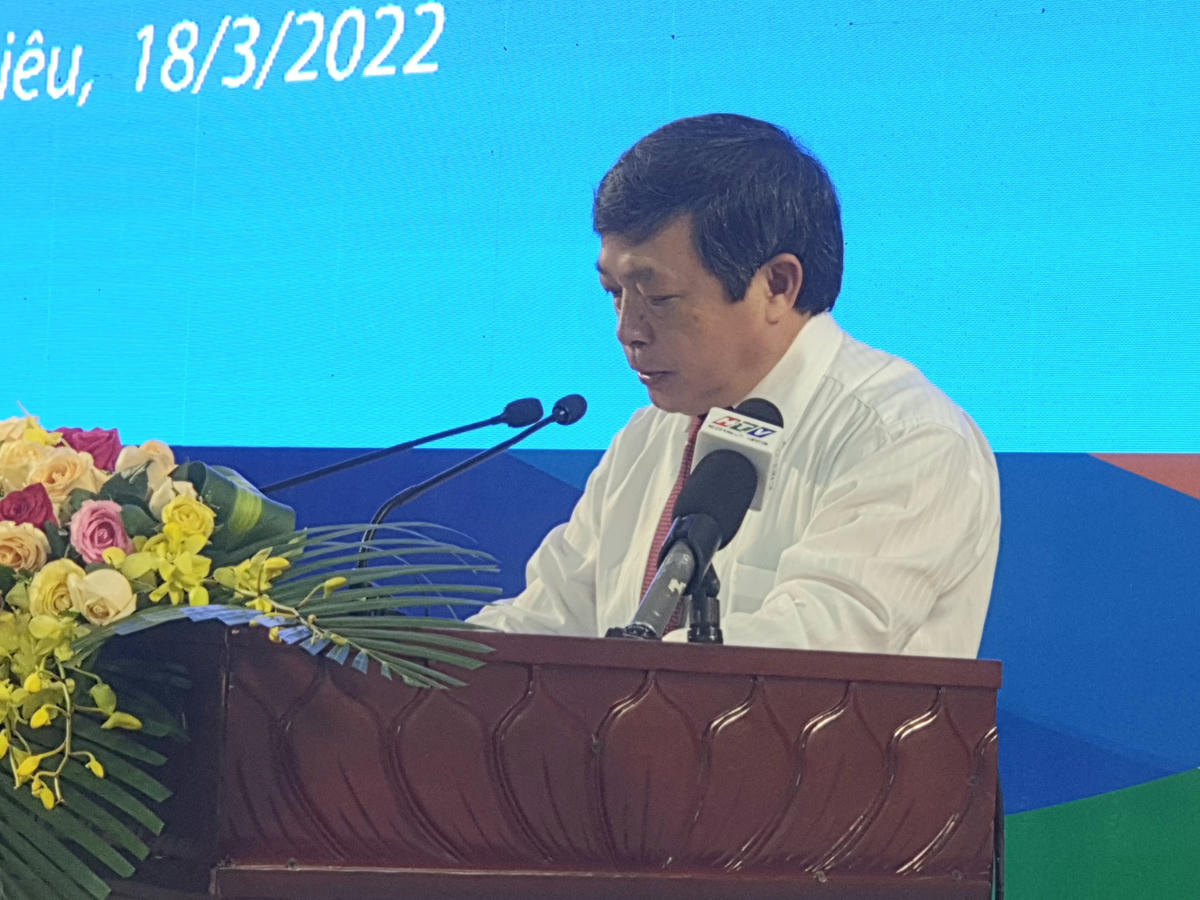 Ông Đoàn Văn Việt, Thứ trưởng Bộ Văn hóa, Thể thao và Du lịch phát biểu phát động “mở cửa trở lại du lịch trong điều kiện bình thường mới”.