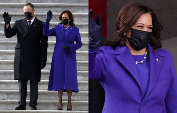 Phó Tổng thống Kamala Harris mang sợi dây chuyền ngọc trai do Wilfredo Rosado thiết kế.