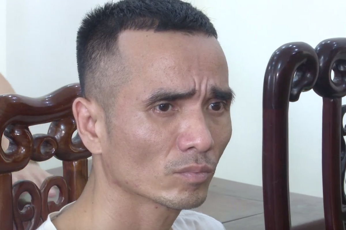 Đối tượng Nguyễn Ngọc Nam tại cơ quan công an.