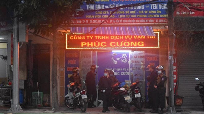 Công ty Phúc Cường khi cảnh sát ập đến.