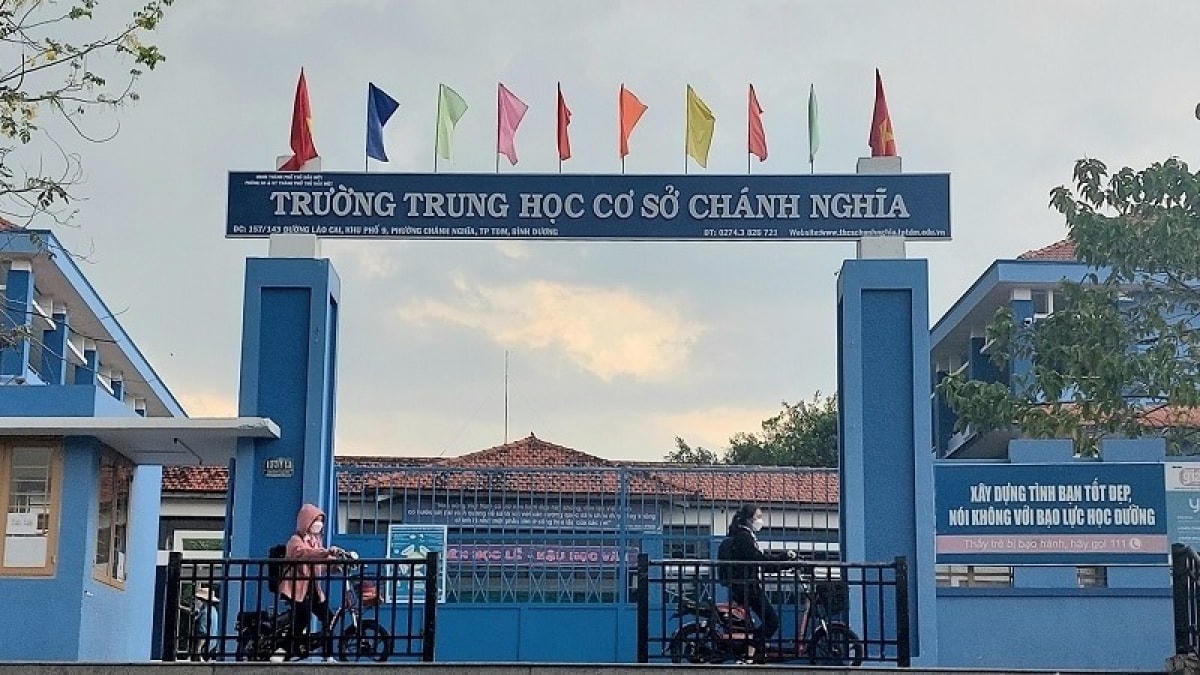 Trường THCS Chánh Nghĩa nơi xảy ra vụ việc (Ảnh: Minh Thắm)