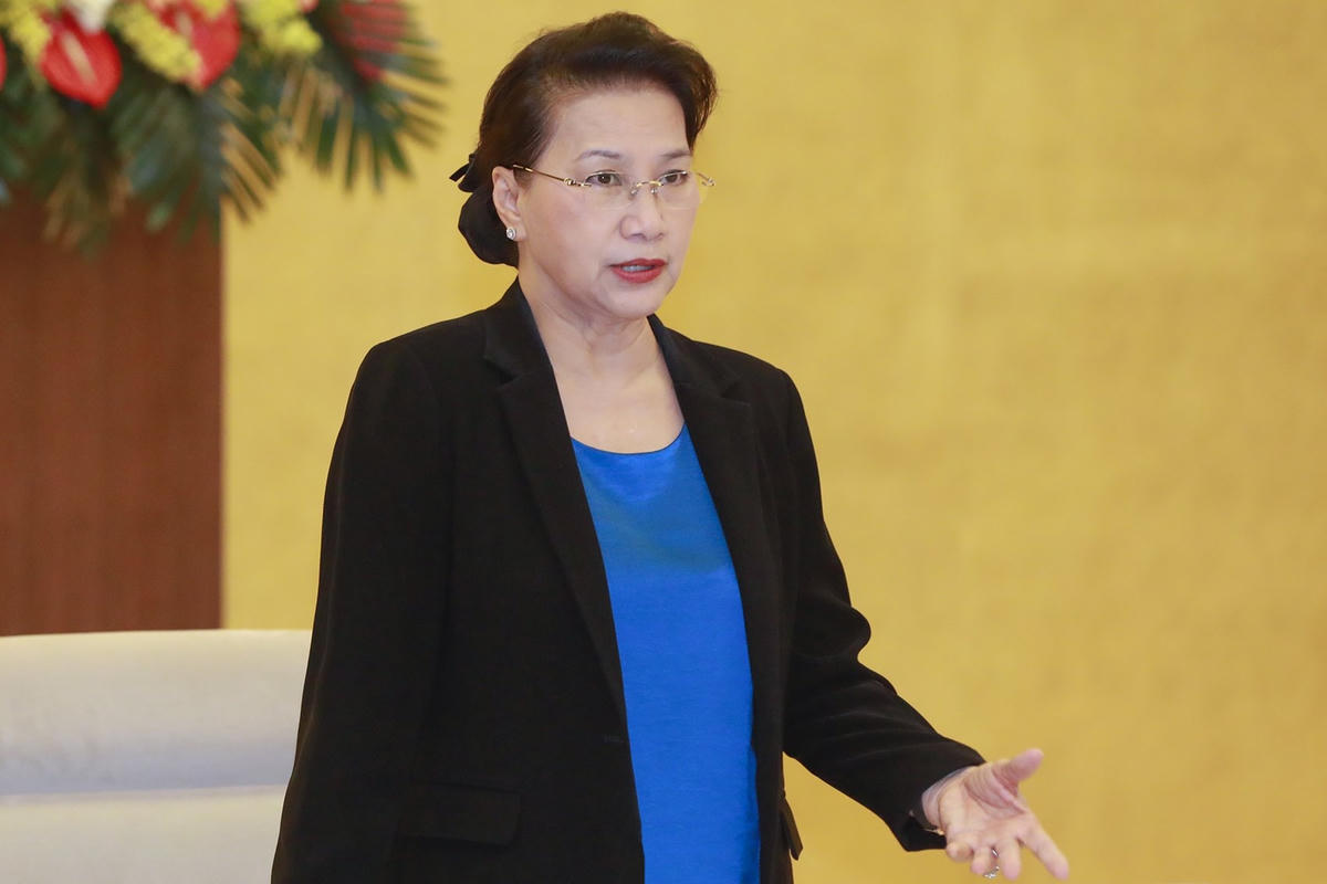 Chủ tịch Quốc hội Nguyễn Thị Kim Ngân phát biểu tại Hội nghị.
